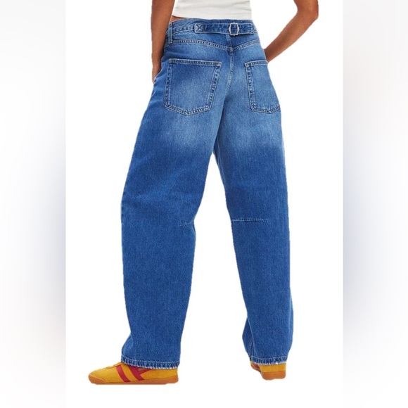 BDG Urban Outfitters Logan Buckle Baggy Barrel Denim Jeans Womens Sz 28W 28x31 - Picture 4 of 16